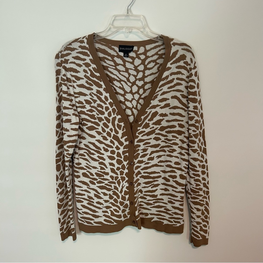 Vintage Giraffe Animal Print Cardigan from Dialogue size M